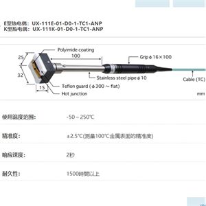ANRITSU安立计器温度计移动/回转表面用温度传感器接触辅助型UX系列UX-111-01-D0-1-TC1-ANP