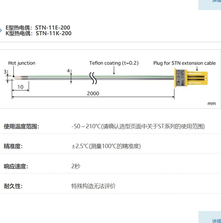ANRITSU安立计器温度计贴片可更换型温度传感器STN-11-200