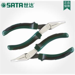 SATA世达电工工具穿腮式弯嘴钳子5.5寸光嘴弯头尖嘴钳子多功能70613A