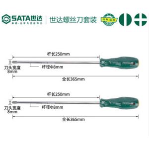 世达（SATA）工业级螺丝批头2件装 一字十字（8x250）2件套