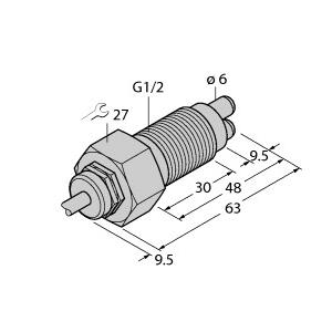 TURCK德国图尔克 配合信号处理器使用的插入式流量传感器 FCS-GL1/2A4-NAEX/A