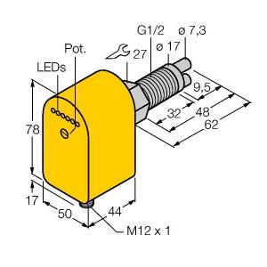 TURCK德国图尔克 紧凑型插入式流量传感器 FCS-GL1/2A2P-AP8X-H1141/A