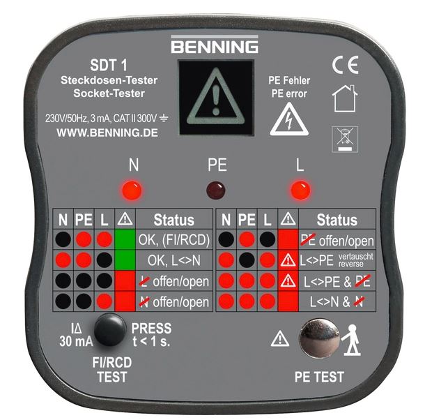 BENNING 插座测试仪 75024105
