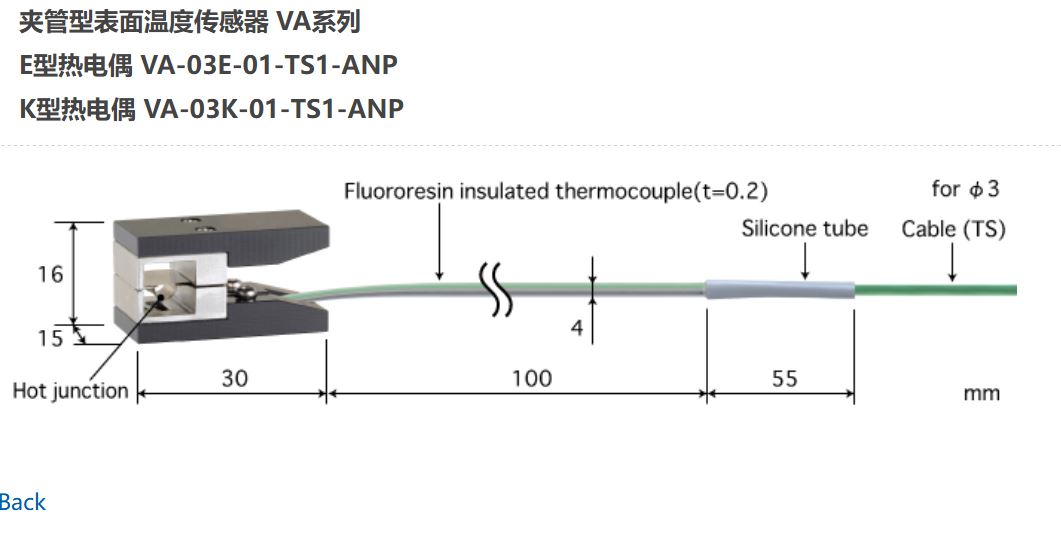 日本ANRITSU安立計器温度传感器VA-03E-01-TS1-ANP
