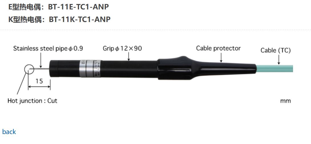 日本ANRITSU安立計器刺入型温度传感器BT-11K-TC1-ANP