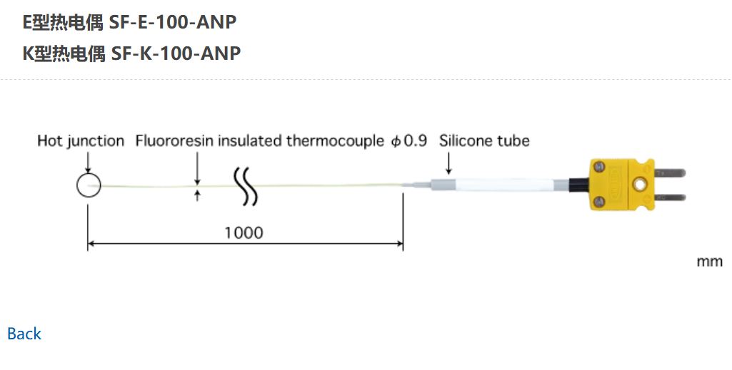 日本ANRITSU安立計器极细型温度传感器SF-E-100-ANP