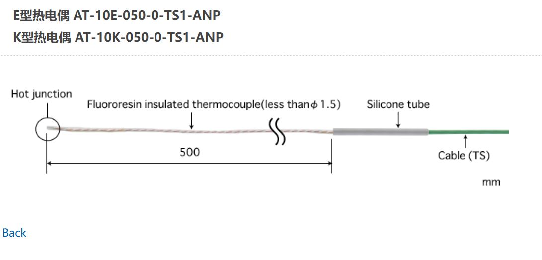 日本ANRITSU安立計器空气用温度传感器AT-10E-050-0-TS1-ANP