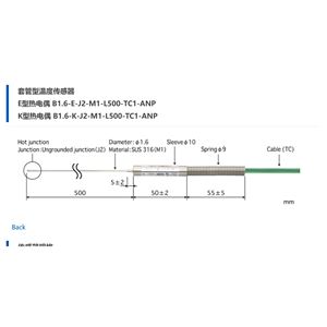 日本ANRITSU安立計器套管型温度传感器B1.6-K-J2-M1-L500-TC1-ANP