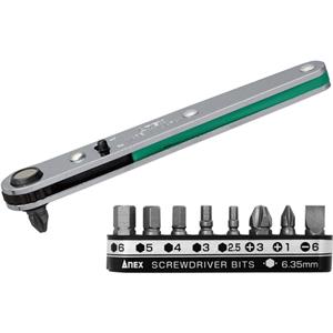 日本ANEX安力士425-9B棘轮螺丝刀头套装 李:157*1387*6121